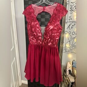 Short Red Lace Formal